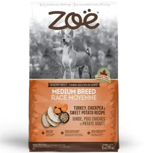 Zoë Dog Medium Breed Turkey, Chickpea & Sweet Potato Dry Dog Food, 5kg